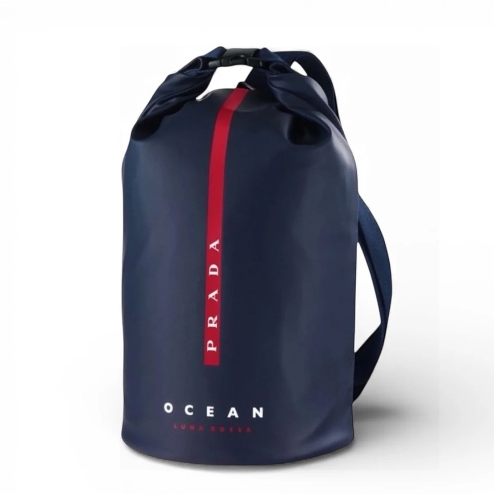 Prada Black Sling Bag with Red Stripe